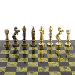 Шахматы Ренессанс из бронзы с доской из натурального камня Змеевик Decorative Thematic Chess варинант исполнения - 4 | Loft Concept в Волгограде