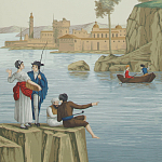 Обои ручная роспись Views of Italy Aurore варинант исполнения - 2 | Loft Concept в Волгограде