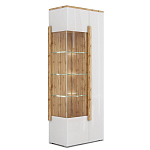 Шкаф-витрина двухдверная с белым глянцевым фасадом Grace of Furniture варинант исполнения - 1 | Loft Concept в Волгограде