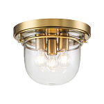 Потолочный светильник для ванных комнат с круглым стеклянным плафоном и тремя лампами Quoizel варинант исполнения - 1 | Loft Concept в Волгограде