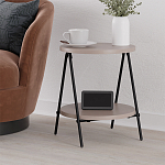 Стол приставной с 2-мя круглыми бежево-серыми столешницами ESSEL LIGHT MOCHA варинант исполнения - 4 | Loft Concept в Волгограде