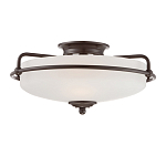 Потолочный светильник со стеклянным плафоном на изогнутых кронштейнах Quoizel  варинант исполнения - 1 | Loft Concept в Волгограде