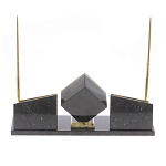 Настольный канцелярский набор из змеевика и офиокальцита с визитницами и часами Successful Leader варинант исполнения - 3 | Loft Concept в Волгограде