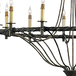 Люстра двухъярусная с отделкой в виде веревки Black Light Profile варинант исполнения - 1 | Loft Concept в Волгограде