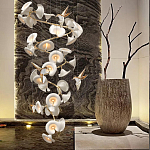 Люстра каскадная из белых цветов каллы и птичек Refined Taste of Light варинант исполнения - 5 | Loft Concept в Волгограде