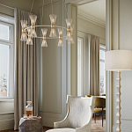 Люстра круглая с фактурными абажурами из тонких металлических палочек Wild Thorns варинант исполнения - 4 | Loft Concept в Волгограде