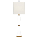 Настольная лампа с прозрачным корпусом и прямоугольным тканевым абажуром Charm and Luxury варинант исполнения - 3 | Loft Concept в Волгограде