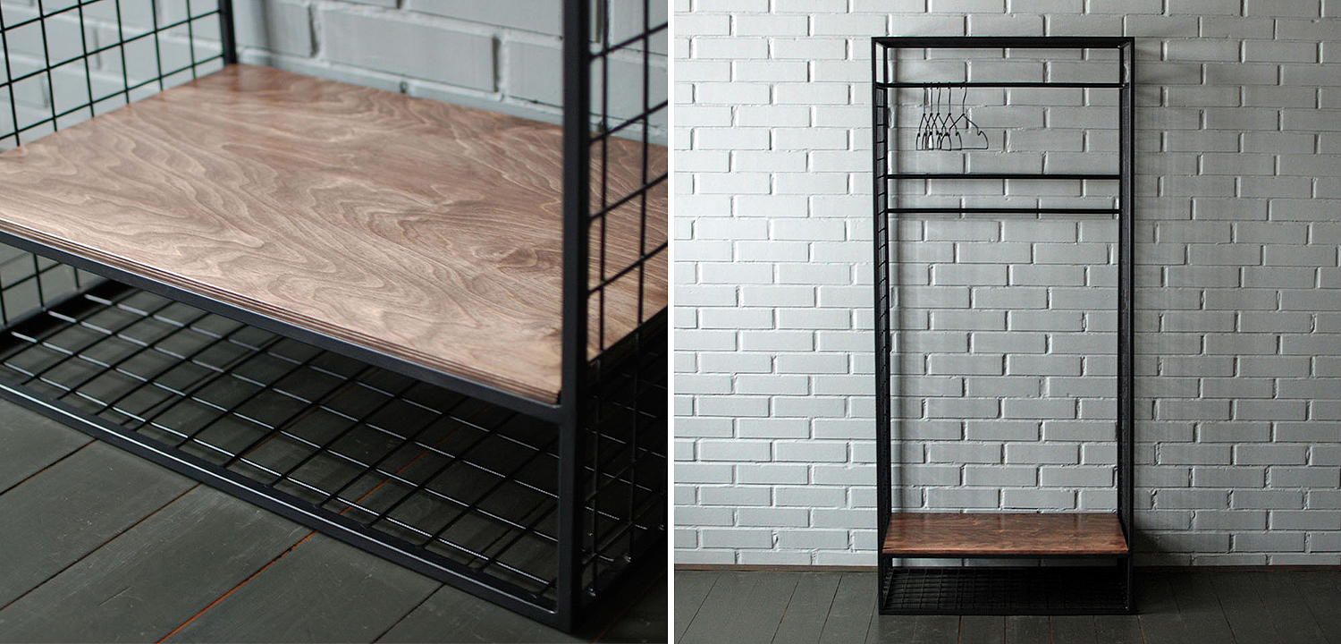 Рейл Caelan Industrial Metal Rust Clothes Rail Рейл Caelan Industrial Metal Rust Clothes Rail - Loft-Concept в Волгограде