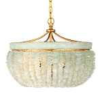 Подвесной светильник с каскадом из стеклянных декоративных элементов на золотом каркасе Shining Sea Glass варинант исполнения - 4 | Loft Concept в Волгограде