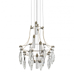 Люстра подвесная из металла с хрустальными подвесками прозрачного цвета Quasar 41 варинант исполнения - 1 | Loft Concept в Волгограде