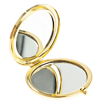 Зеркало карманное двухстороннее круглое из натурального камня Серафинит в подарочной упаковке Gold Stone Mirrors варинант исполнения - 2 | Loft Concept в Волгограде