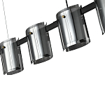 Подвесной светильник светодиодный с 5-ю цилиндрическими плафонами светло-серого цвета из стекла и стали Andrea Сhandelier Grey варинант исполнения - 1 | Loft Concept в Волгограде