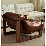 Кресло-диван кожаное на деревянном каркасе Medieval Furniture варинант исполнения - 2 | Loft Concept в Волгограде