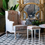 Кресло из массива бука серое с растительным орнаментом Raffael Floral Grey Armchair варинант исполнения - 8 | Loft Concept в Волгограде