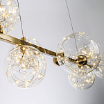 Дизайнерская линейная люстра с гирляндой внутри стеклянных плафонов Iona Garland Chandelier варинант исполнения - 3 | Loft Concept в Волгограде