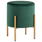 Зеленый пуф на золотистых ножках SANJAY варинант исполнения - 1 | Loft Concept в Волгограде