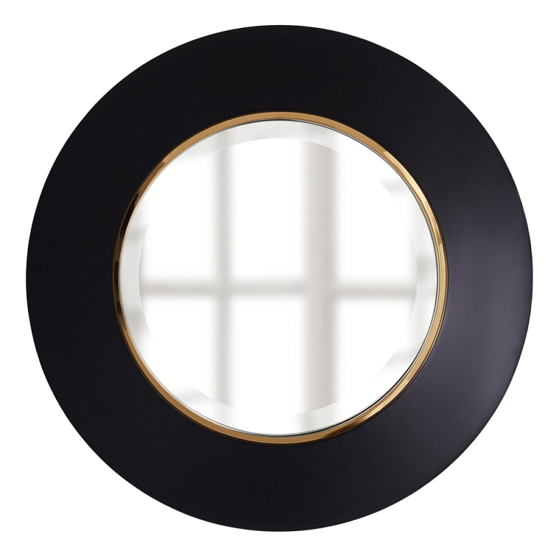 Чёрное настенное зеркало с золотым кантом Porunalia Зеркало Черный Золотой в Волгограде | Loft Concept 