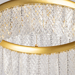 Люстра двухъярусная с золотого цвета и прозрачными подвесками Pettico варинант исполнения - 10 | Loft Concept в Волгограде