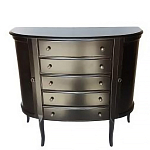 Комод черный из массива березы с 5-ю ящиками и 2-мя дверцами Vintage варинант исполнения - 1 | Loft Concept в Волгограде