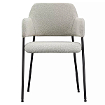 Стул мягкий с подлокотниками Chair Gray Upholstery Boucle варинант исполнения - 1 | Loft Concept в Волгограде