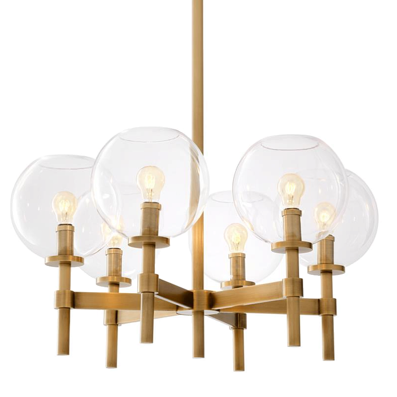 Люстра Chandelier Jade S Латунь Античная полированная Прозрачное Стекло Люстра Chandelier Jade S Латунь Античная полированная Прозрачное Стекло в Волгограде | Loft Concept
