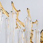 Бра золотого цвета с разветвленными ветвями и длинными прозрачными подвесками в форме стеклянных сосулек Droplet Chandelier варинант исполнения - 4 | Loft Concept в Волгограде