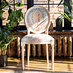 Стул из массива бука светло-серый с растительным орнаментом Raffael Angel Grey Chair варинант исполнения - 3 | Loft Concept в Волгограде