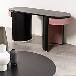 Дизайнерский письменный стол овальной формы с 2-мя выдвижными ящиками по бокам Parsec варинант исполнения - 3 | Loft Concept в Волгограде