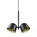 Подвесной светильник черный с 2-мя плафонами Pendant lamp Black варинант исполнения - 2 | Loft Concept в Волгограде