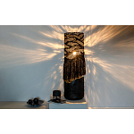 Напольная лампа черная с текстильными элементами "ЯРВИ" варинант исполнения - 1 | Loft Concept в Волгограде