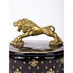 Шкатулка черного цвета с крышкой с фигуркой льва Eden Garden варинант исполнения - 2 | Loft Concept в Волгограде