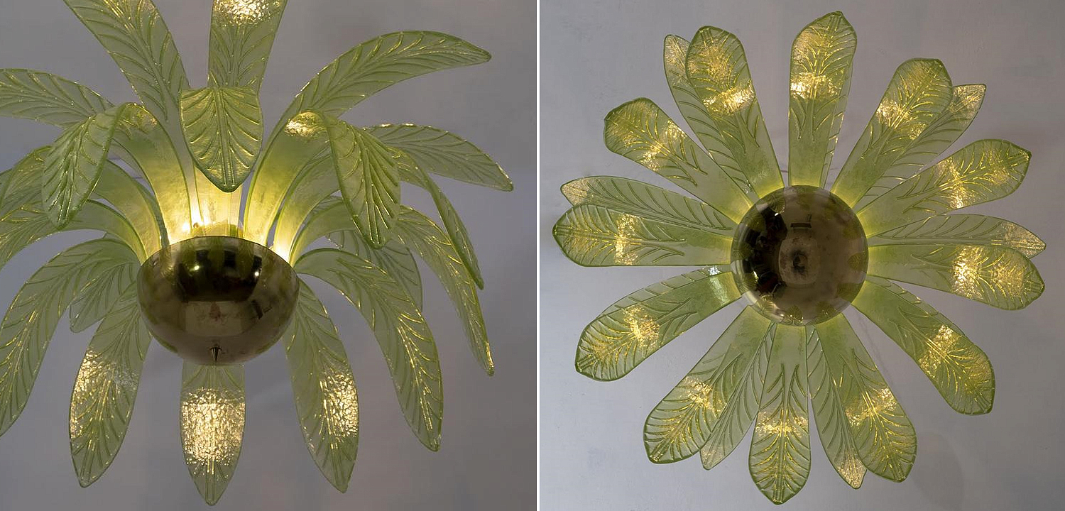 Люстра Дизайнерская Листья Пальмы Modern Chandelier with Palm Leaves Люстра Дизайнерская Листья Пальмы Modern Chandelier with Palm Leaves - Loft-Concept в Волгограде