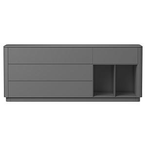 Тумба серая с ящиками и полками Tammi 