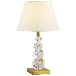 Настольная лампа с абажуром и основанием из хрусталя Neri Crystal Cubes Brass Table Lamp варинант исполнения - 1 | Loft Concept в Волгограде