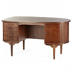 Дизайнерский письменный стол округлой формы с 4-мя ящиками и дверкой с полочками Rili варинант исполнения - 2 | Loft Concept в Волгограде