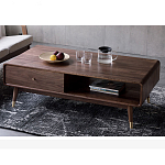 Кофейный стол из дерева с ящиком и нишей для хранения Coffee Walnut Table варинант исполнения - 3 | Loft Concept в Волгограде