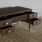 Письменный стол с 4-мя ящиками Elsa Dreams Walnut варинант исполнения - 3 | Loft Concept в Волгограде