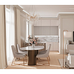 Торшер с белым тканевым абажуром на мраморном основании Cconcise варинант исполнения - 3 | Loft Concept в Волгограде