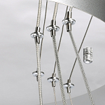 Люстра с тремя кольцами цвета хром и прозрачными хрустальными шарами по периметру Sacramento Transparent Balls Chandelier варинант исполнения - 10 | Loft Concept в Волгограде