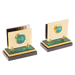 Настольный письменный набор из малахита с декором в виде лошади Leader Organizer варинант исполнения - 5 | Loft Concept в Волгограде