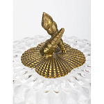 Конфетница прозрачная стеклянная на бронзовых ножках в виде морских коньков с крышкой в виде ракушки Eden Garden варинант исполнения - 2 | Loft Concept в Волгограде