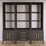 Модульный стеллаж Primo из трех составных элементов Темный орех варинант исполнения - 2 | Loft Concept в Волгограде