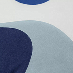 Подушка декоративная хлопковая синего цвета с абстрактным принтом Elysian Flow Azure варинант исполнения - 3 | Loft Concept в Волгограде