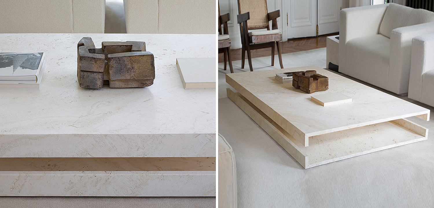 Кофейный стол Allen Travertine Coffee Table Кофейный стол Allen Travertine Coffee Table - Loft-Concept в Волгограде