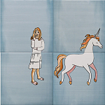 Плитка с узором Девочка единорог варинант исполнения - 1 | Loft Concept в Волгограде