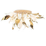 Люстра потолочная с декоративными белыми и золотистыми листьями Wintery flovers варинант исполнения - 1 | Loft Concept в Волгограде