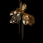 Люстра подвесная со стеклянными плафонами из дымчатого и золотистого с тремя вертикальными подвесками Gilded Mirage  варинант исполнения - 7 | Loft Concept в Волгограде