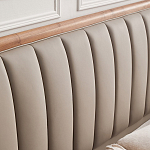 Кровать двуспальная с мягким изголовьем Moon Walnut Bed варинант исполнения - 8 | Loft Concept в Волгограде