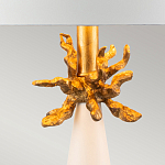 Настольная лампа с декоративным элементом золотого цвета и цилиндрическим абажуром из папье-маше светлого оттенка Flambeau варинант исполнения - 2 | Loft Concept в Волгограде