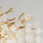 Люстра подвесная золотого цвета с декоративными ветвями и прозрачными рельефными подвесками FAIRYTREE Light варинант исполнения - 6 | Loft Concept в Волгограде